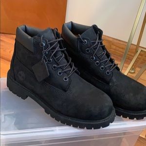 Black Timberland Boots - worn once Size 3